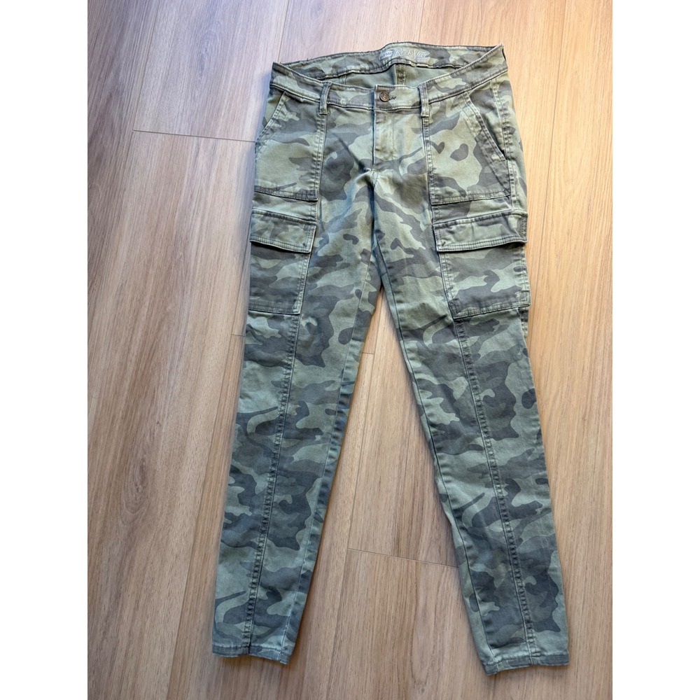 Old Navy The Rockstar Skinny Cargo Pants Green Camo Mid Rise Size 8